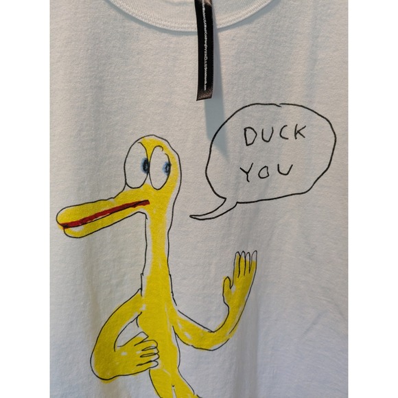 WHOLE Daniel Johnston Duck You Graphic Print T Shirt Mens Small - Picture 4 of 9